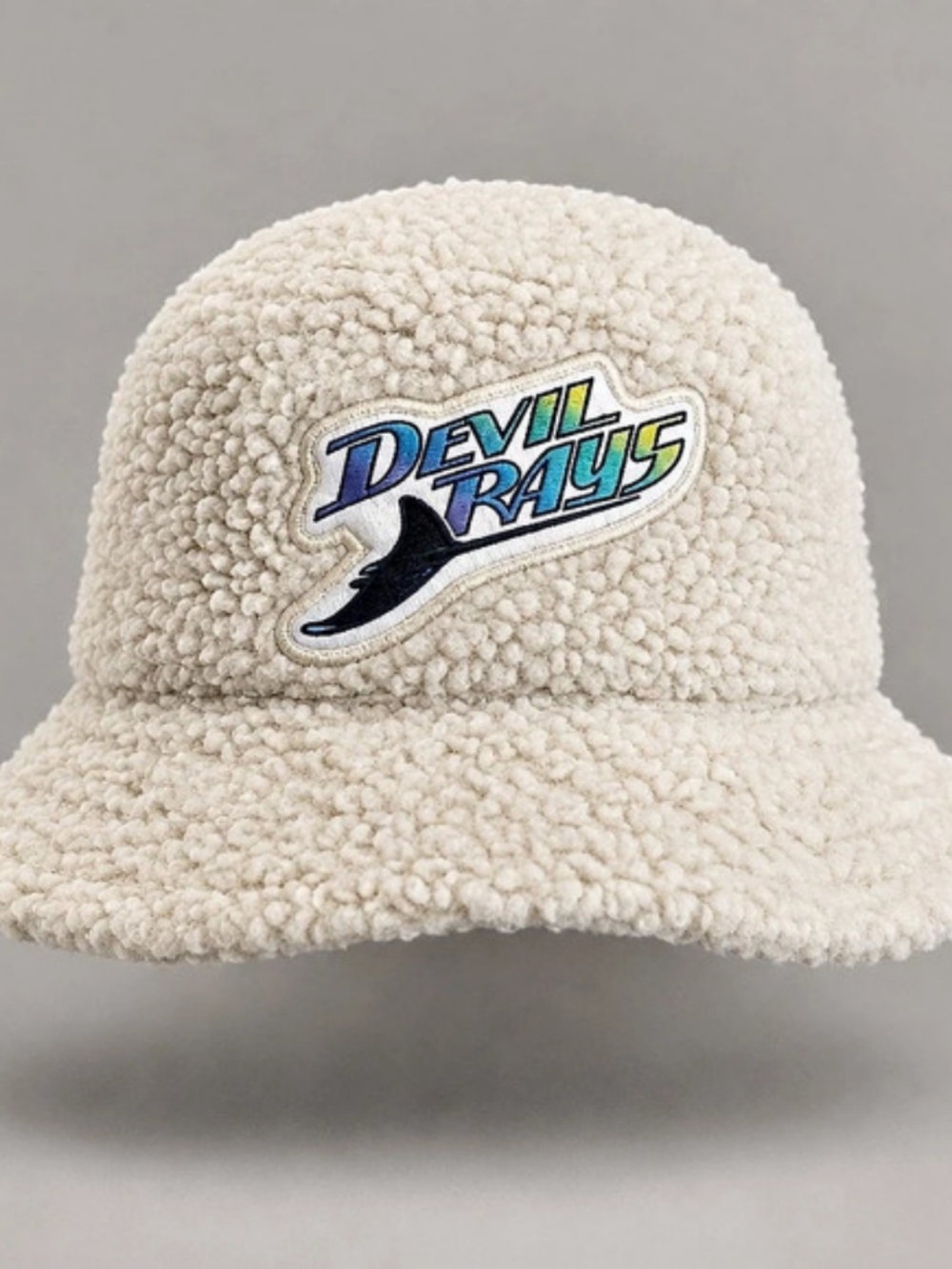 Devil Rays Sherpa Bucket Hat in Cream Like New